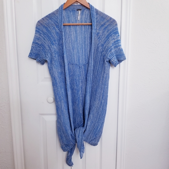 Free People Short Sleeve Cardigan with Adjustable - Picture 2 of 11